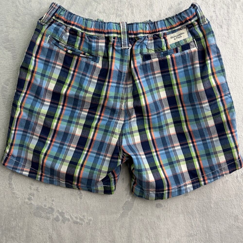Abercrombie Flat Front Men's Plaid Shorts - Blue/Green - Size Large - Picture 9 of 10